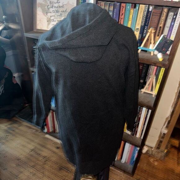 Madewell charcoal minimalist elevated basics hooded sweater dress - Picture 3 of 4